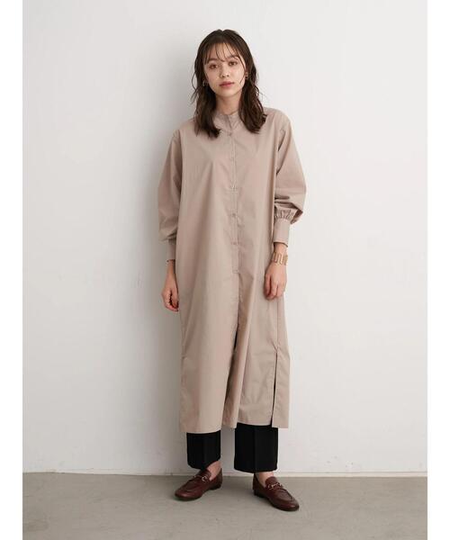 earth music&ecology（アースミュージックアンドエコロジー）の「バンドカラーシャツワンピース ＊（ワンピース・レディース・ベージュ/オフホワイト/グレー系その他2/ブルー系その他6・FREE）」の6枚目の写真