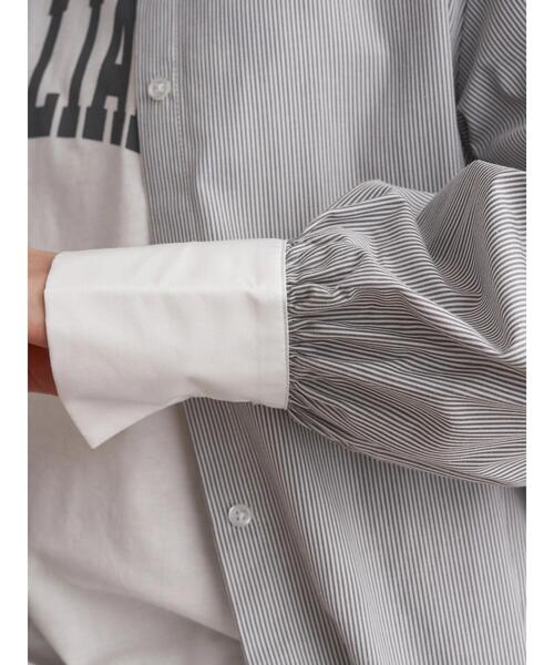 earth music&ecology（アースミュージックアンドエコロジー）の「バンドカラーシャツワンピース ＊（ワンピース・レディース・ベージュ/オフホワイト/グレー系その他2/ブルー系その他6・FREE）」の21枚目の写真