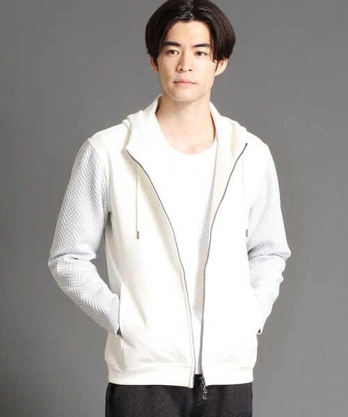 NICOLE CLUB FOR MEN(ニコルクラブフォーメン)の「コンビハイネックパーカー(パーカー・メンズ・ホワイト×ライトグレー/その他/ブラック×ブラック・X-LARGE/MEDIUM/LARGE)」の13枚目の写真