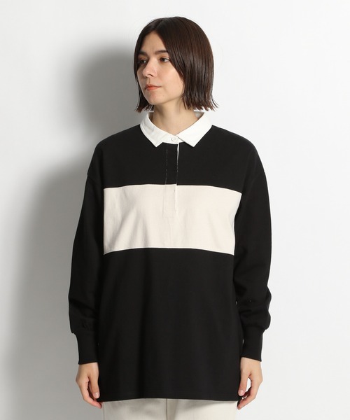 niko and...(ニコアンド)の「ラガーチュニックシャツプルオーバー(Tシャツ/カットソー・レディース・ブラック/グリーン/モカ・FREE)」の7枚目の写真