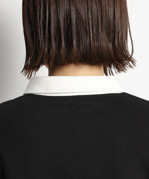 niko and...(ニコアンド)の「ラガーチュニックシャツプルオーバー(Tシャツ/カットソー・レディース・ブラック/グリーン/モカ・FREE)」の13枚目の写真