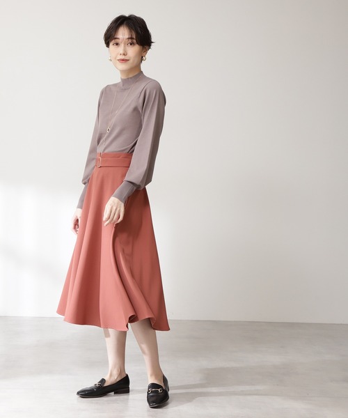 N.（N. Natural Beauty Basic）（エヌエヌナチュラルビューティーベーシック）の「◆プレーティング天竺ボリュームスリーブニット（ニット/セーター・レディース・オフホワイト/ブラック/ライトグリーン/ピンク/モカ・MEDIUM）」の14枚目の写真