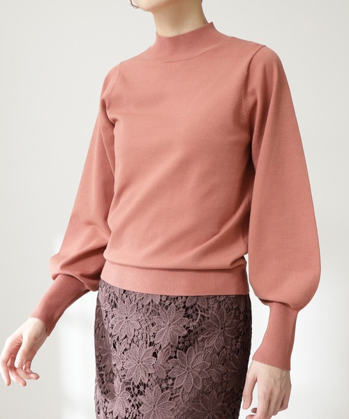 N.（N. Natural Beauty Basic）（エヌエヌナチュラルビューティーベーシック）の「◆プレーティング天竺ボリュームスリーブニット（ニット/セーター・レディース・オフホワイト/ブラック/ライトグリーン/ピンク/モカ・MEDIUM）」の19枚目の写真