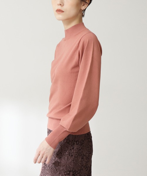 N.（N. Natural Beauty Basic）（エヌエヌナチュラルビューティーベーシック）の「◆プレーティング天竺ボリュームスリーブニット（ニット/セーター・レディース・オフホワイト/ブラック/ライトグリーン/ピンク/モカ・MEDIUM）」の13枚目の写真