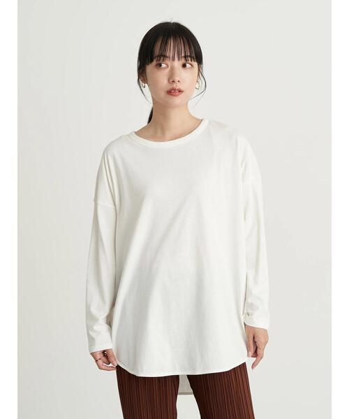 earth music&ecology(アースミュージックアンドエコロジー)の「ラウンドヘムカットチュニック*(Tシャツ/カットソー・レディース・オフホワイト・FREE)」の21枚目の写真