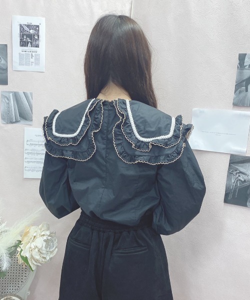 Swankiss(スワンキス)の「TS frill mellow B/L(シャツ/ブラウス・レディース・ホワイト/ブラック/ベージュ・FREE)」の7枚目の写真