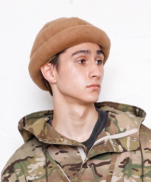 BURLAP OUTFITTER（バーラップアウトフィッター）の「FLEECE FISHERMAN CAP/フリースフィッシャーマン キャップ（キャップ・メンズ・ブラック/グレー系その他/ライトブラウン/モスグリーン/タン・ONE SIZE）」の4枚目の写真