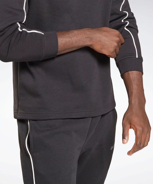 Reebok(リーボック)の「トレーニング エッセンシャルズ パイピング クルー スウェットシャツ / Training Essentials Piping Crew Sweatshirt(スウェット・メンズ・ブラック/ネイビー・X-SMALL/XXX-LARGE/LARGE/MEDIUM/X-LARGE/SMALL/XX-LARGE)」の8枚目の写真