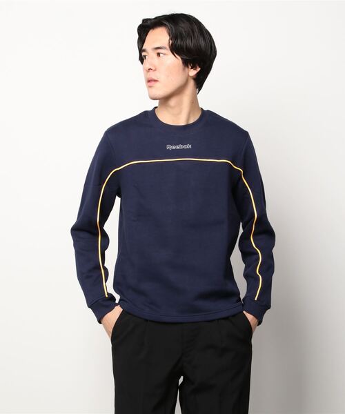 Reebok(リーボック)の「トレーニング エッセンシャルズ パイピング クルー スウェットシャツ / Training Essentials Piping Crew Sweatshirt(スウェット・メンズ・ブラック/ネイビー・X-SMALL/XXX-LARGE/LARGE/MEDIUM/X-LARGE/SMALL/XX-LARGE)」の12枚目の写真