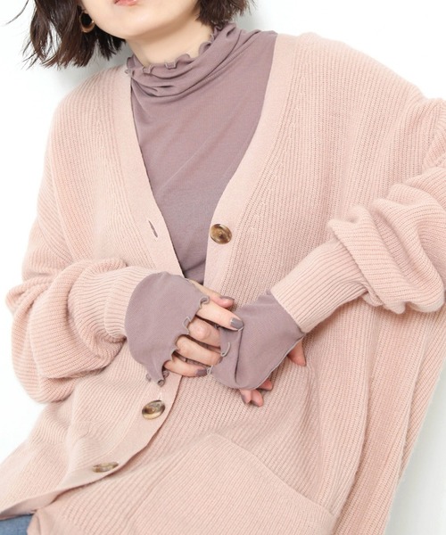 Rouge vif Anna（ルージュヴィフアンナ）の「テレコメロータートルカットソー（Tシャツ/カットソー・レディース・ピンク/アイボリー/モスグリーン/チャコールグレー/ブラック/ブラウン・フリー）」の6枚目の写真