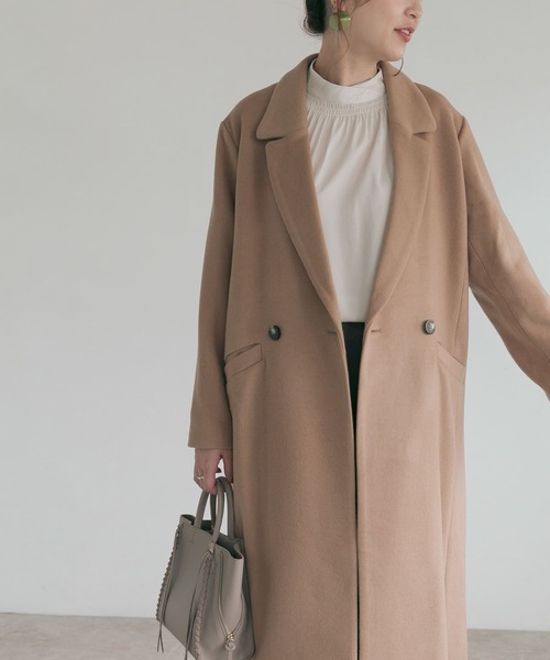 URBAN RESEARCH ROSSO（アーバンリサーチロッソ）の「セミダブルロングチェスターコート（チェスターコート・レディース・キャメル/ライトグレー/ブルー・36/38）」の16枚目の写真