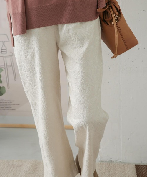 URBAN RESEARCH DOORS（アーバンリサーチドアーズ）の「ジャガードストレッチイージーパンツ（その他パンツ・レディース・アイボリー/キャメル・38/36）」の8枚目の写真