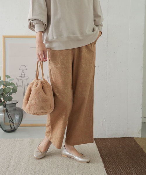 URBAN RESEARCH DOORS（アーバンリサーチドアーズ）の「ジャガードストレッチイージーパンツ（その他パンツ・レディース・アイボリー/キャメル・38/36）」の19枚目の写真