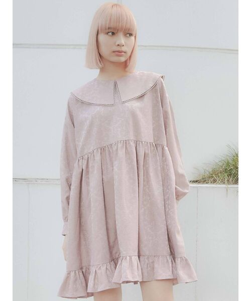 merry Jenny メリージェニー flowerジャガードミニワンピース セール】flowerジャガードミニワンピース（ワンピース）｜merry