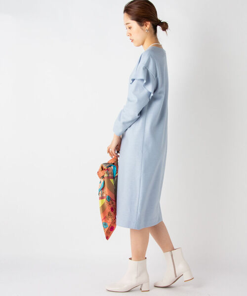 NOLLEY’S(ノーリーズ)の「ウールジョーゼットフリルワンピース(ワンピース・レディース・ネイビー/ベージュ/サックスブルー・38)」の17枚目の写真