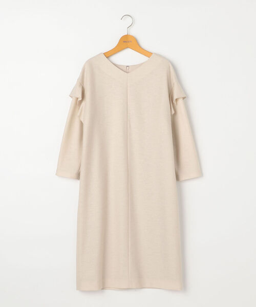 NOLLEY’S(ノーリーズ)の「ウールジョーゼットフリルワンピース(ワンピース・レディース・ネイビー/ベージュ/サックスブルー・38)」の8枚目の写真