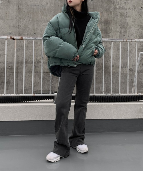 LVEU.（ラブユ.）の「High neck eco down jacket / ハイネックエコダウンジャケット（ダウンジャケット/コート・レディース・クリーム/グリーン/ブラック・FREE）」の5枚目の写真