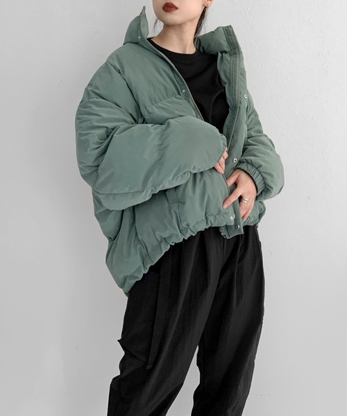 LVEU.（ラブユ.）の「High neck eco down jacket / ハイネックエコダウンジャケット（ダウンジャケット/コート・レディース・クリーム/グリーン/ブラック・FREE）」の11枚目の写真