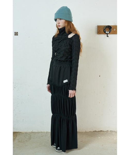 oddoneout(オッドワンアウト)の「A'GEM/9 × .kom『ODD ONE OUT/オッドワンアウト』Circle cutting exmbo top/カッティング ロングTシャツ(Tシャツ/カットソー・レディース・ホワイト/ブラック・FREE)」の19枚目の写真