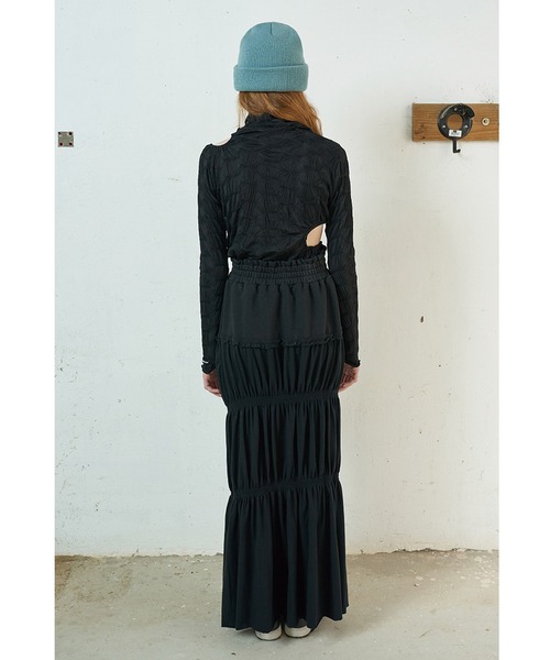 oddoneout(オッドワンアウト)の「A'GEM/9 × .kom『ODD ONE OUT/オッドワンアウト』Circle cutting exmbo top/カッティング ロングTシャツ(Tシャツ/カットソー・レディース・ホワイト/ブラック・FREE)」の20枚目の写真