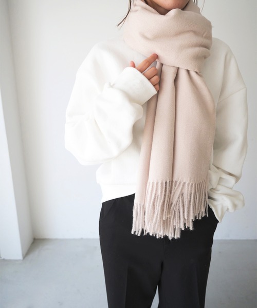 CANAL JEAN（キャナルジーン）の「El mar(エルマール) カシミヤタッチ無地ストール（ストール/ショール・レディース・ライトグレー/ブラック/ブラウン/アイボリー・ONE SIZE）」の2枚目の写真