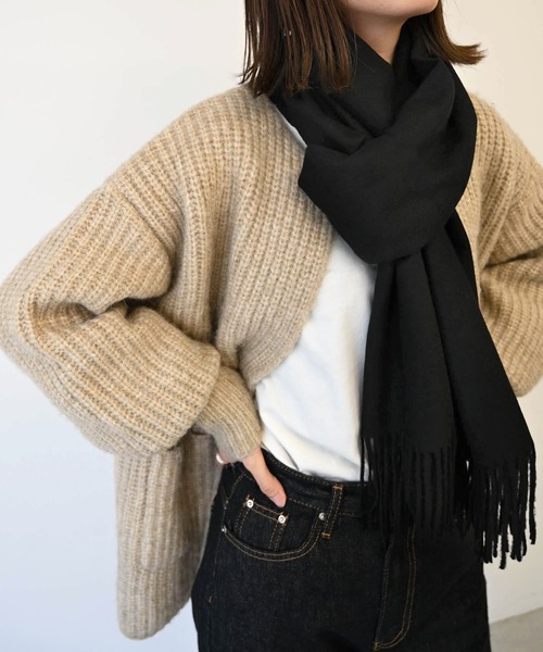 CANAL JEAN（キャナルジーン）の「El mar(エルマール) カシミヤタッチ無地ストール（ストール/ショール・レディース・ライトグレー/ブラック/ブラウン/アイボリー・ONE SIZE）」の18枚目の写真