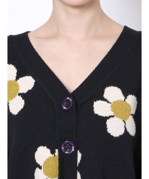 jouetie（ジュエティ）の「フラワージャガードワイドニットカーディガン（カーディガン/ボレロ・レディース・アイボリー/ブラック・MEDIUM）」の9枚目の写真