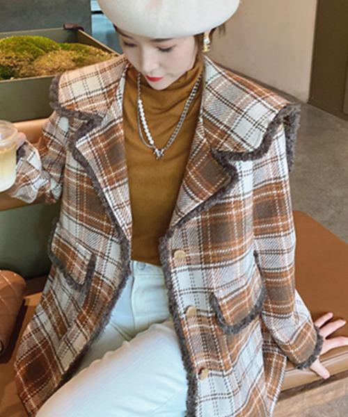 【値下げ！】Dim Moire チェック柄闘心トレンチコート L 値下げ！】Dim Moire チェック柄闘心トレンチコート L