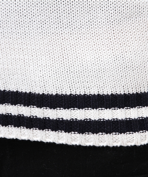 BEAMS LIGHTS Women's（ビームスライツ ウィメンズ）の「BEAMS LIGHTS / ウォッシャブル チルデンVネックプルオーバー（ニット/セーター・レディース・オフホワイト/ネイビー・FREE）」の7枚目の写真