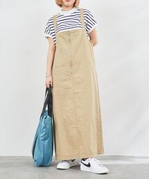 coen | チノエプロンワンピース(ジャンパースカート)