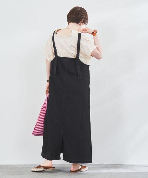 coen（コーエン）の「チノエプロンワンピース（ジャンパースカート・レディース・ブラック/ベージュ・MEDIUM/LARGE）」の13枚目の写真