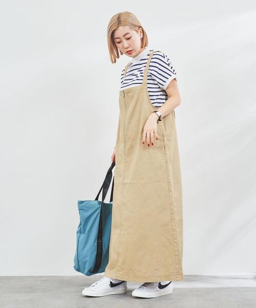 coen（コーエン）の「チノエプロンワンピース（ジャンパースカート・レディース・ブラック/ベージュ・MEDIUM/LARGE）」の17枚目の写真
