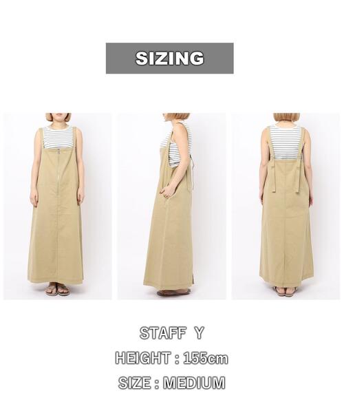 coen（コーエン）の「チノエプロンワンピース（ジャンパースカート・レディース・ブラック/ベージュ・MEDIUM/LARGE）」の9枚目の写真