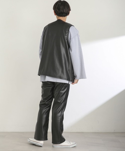 SENSE OF PLACE by URBAN RESEARCH(センスオブプレイスバイアーバンリサーチ)の「『セットアップ対応』 フェイクレザーストレートパンツ(その他パンツ・メンズ・ブラック・MEDIUM/LARGE)」の14枚目の写真