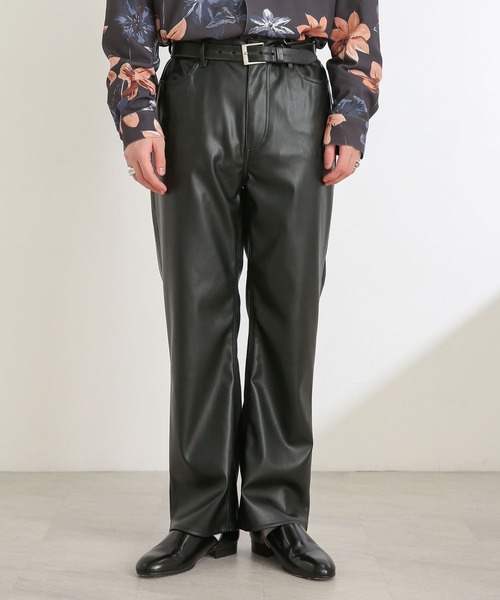 SENSE OF PLACE by URBAN RESEARCH(センスオブプレイスバイアーバンリサーチ)の「『セットアップ対応』 フェイクレザーストレートパンツ(その他パンツ・メンズ・ブラック・MEDIUM/LARGE)」の15枚目の写真