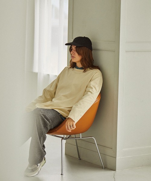 EMMA CLOTHES（エマクローズ）の「Heavy ounce cotton ルーズベーシックオーバーロングTシャツ EMMA CLOTHES（Tシャツ/カットソー・メンズ・ホワイト/ブラック/アッシュブラウン/グリーン/チャコール/ダークオレンジ/グリーン系/ダークネイビー/アイボリー/イエロー/ブルーグリーン/ライトブルー・M/L）」の20枚目の写真