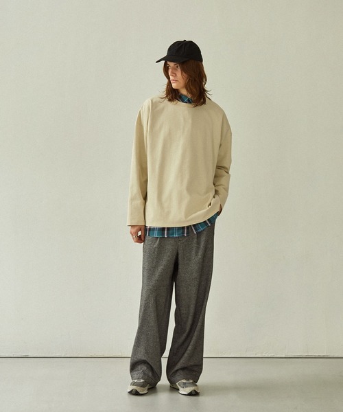 EMMA CLOTHES（エマクローズ）の「Heavy ounce cotton ルーズベーシックオーバーロングTシャツ EMMA CLOTHES（Tシャツ/カットソー・メンズ・ホワイト/ブラック/アッシュブラウン/グリーン/チャコール/ダークオレンジ/グリーン系/ダークネイビー/アイボリー/イエロー/ブルーグリーン/ライトブルー・M/L）」の18枚目の写真