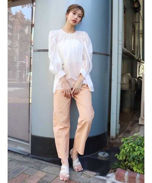MURUA(ムルーア)の「ルーズストレートカラーパンツ(デニムパンツ・レディース・ブラック/オレンジ/アイボリー・1/2)」の21枚目の写真