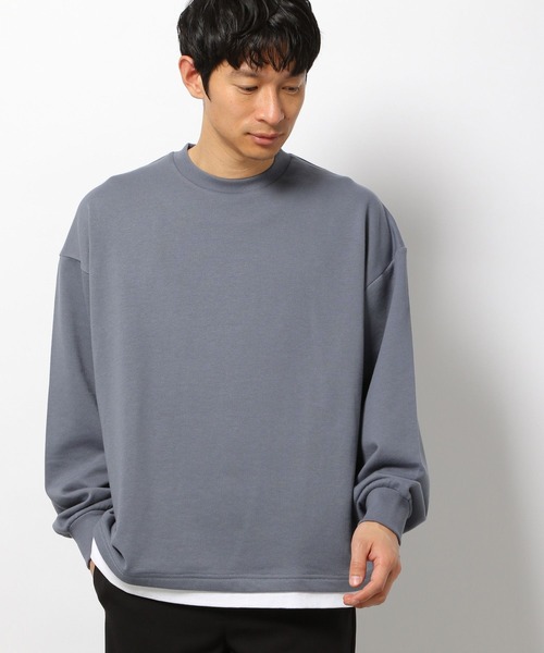 LAKOLE(ラコレ)の「TC裏毛レイヤードプルオーバー / 267612(スウェット・メンズ・ネイビー/サックスブルー/ライトグレー/グリーン・LARGE/X-LARGE/MEDIUM)」の4枚目の写真