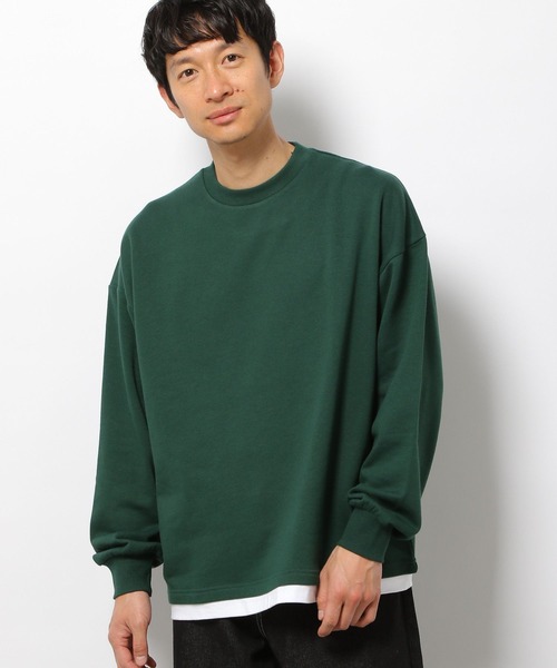 LAKOLE(ラコレ)の「TC裏毛レイヤードプルオーバー / 267612(スウェット・メンズ・ネイビー/サックスブルー/ライトグレー/グリーン・LARGE/X-LARGE/MEDIUM)」の3枚目の写真