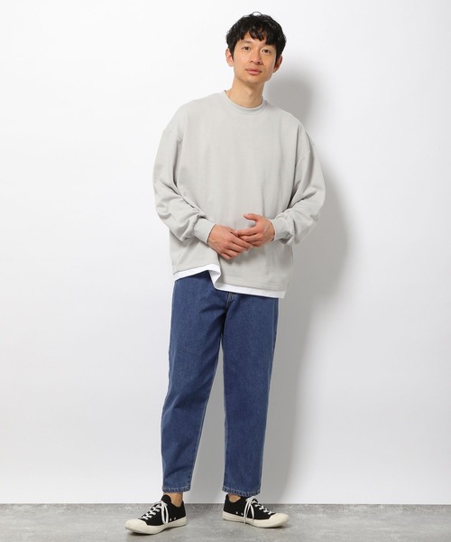 LAKOLE(ラコレ)の「TC裏毛レイヤードプルオーバー / 267612(スウェット・メンズ・ネイビー/サックスブルー/ライトグレー/グリーン・LARGE/X-LARGE/MEDIUM)」の8枚目の写真