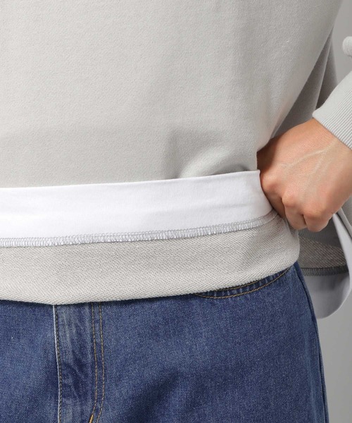 LAKOLE(ラコレ)の「TC裏毛レイヤードプルオーバー / 267612(スウェット・メンズ・ネイビー/サックスブルー/ライトグレー/グリーン・LARGE/X-LARGE/MEDIUM)」の17枚目の写真