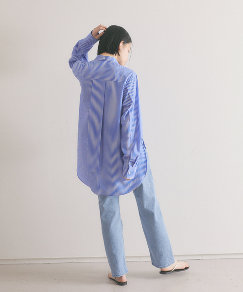 qualite(カリテ)の「ボウタイシャツ(シャツ/ブラウス・レディース・ホワイト/ストライプ/ピンク・フリー)」の6枚目の写真