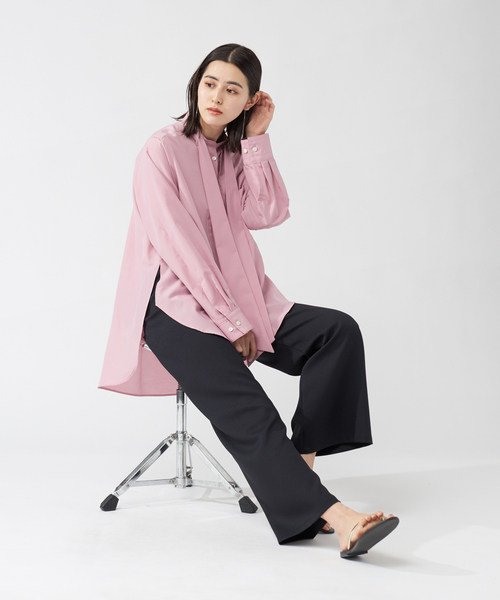 qualite(カリテ)の「ボウタイシャツ(シャツ/ブラウス・レディース・ホワイト/ストライプ/ピンク・フリー)」の7枚目の写真