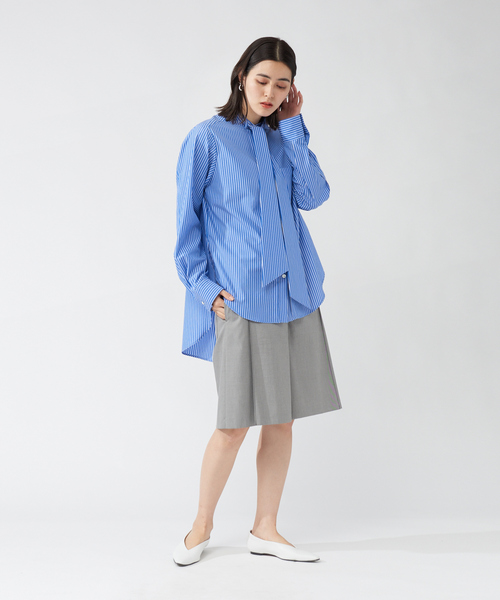 qualite(カリテ)の「ボウタイシャツ(シャツ/ブラウス・レディース・ホワイト/ストライプ/ピンク・フリー)」の13枚目の写真