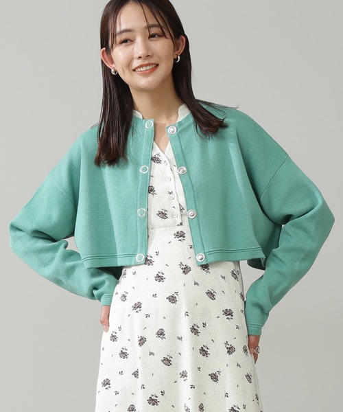 N.(N. Natural Beauty Basic)(エヌエヌナチュラルビューティーベーシック)の「◆ミラノリブクロップドカーディガン(カーディガン/ボレロ・レディース・ネイビー/レッド/グリーン/ナチュラル・MEDIUM)」の3枚目の写真