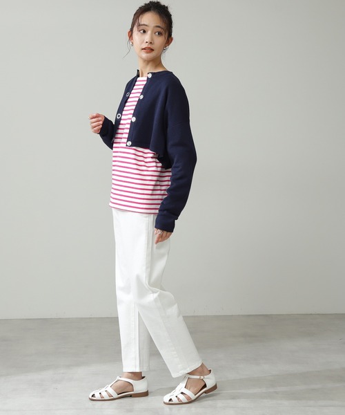 N.(N. Natural Beauty Basic)(エヌエヌナチュラルビューティーベーシック)の「◆ミラノリブクロップドカーディガン(カーディガン/ボレロ・レディース・ネイビー/レッド/グリーン/ナチュラル・MEDIUM)」の7枚目の写真