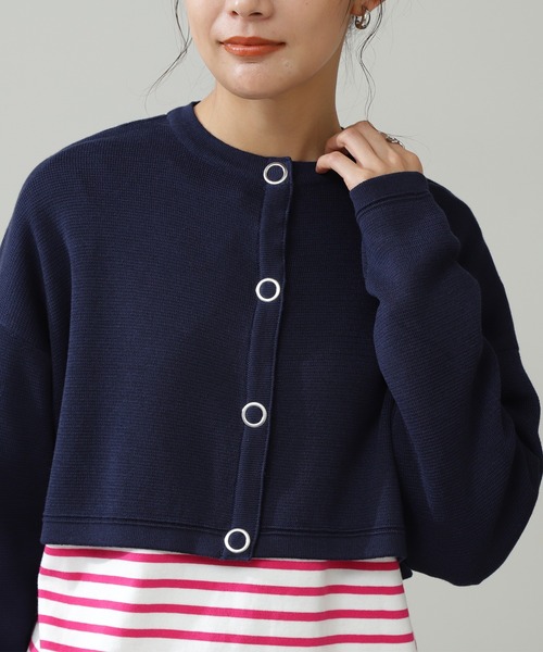 N.(N. Natural Beauty Basic)(エヌエヌナチュラルビューティーベーシック)の「◆ミラノリブクロップドカーディガン(カーディガン/ボレロ・レディース・ネイビー/レッド/グリーン/ナチュラル・MEDIUM)」の6枚目の写真