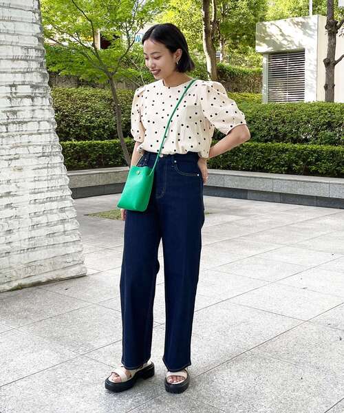 OPAQUE.CLIP(オペークドットクリップ)の「◆リサイクルコットンデニム 204バギー(その他パンツ・レディース・ダークネイビー/ネイビー・42/40/38)」の10枚目の写真