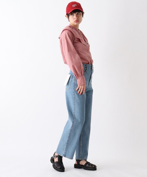 OPAQUE.CLIP(オペークドットクリップ)の「◆リサイクルコットンデニム 204バギー(その他パンツ・レディース・ダークネイビー/ネイビー・42/40/38)」の12枚目の写真